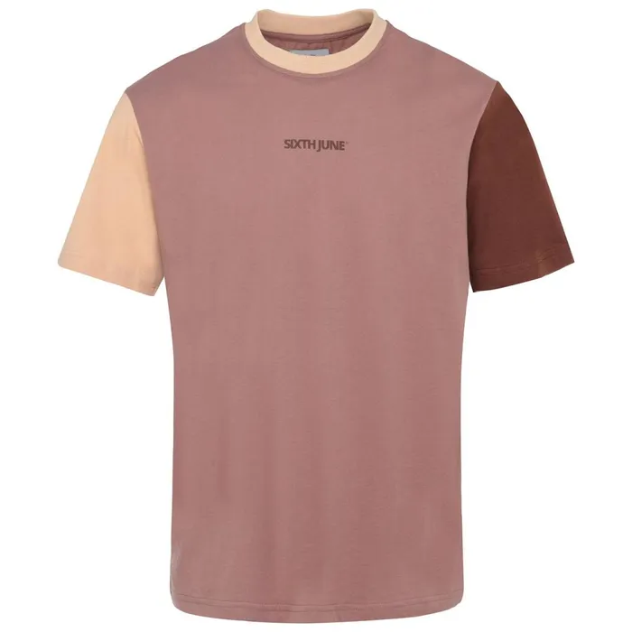 Sixth June Paris Tops Tricolored Logo Tshirt Beige Brown Multi 8211 Men