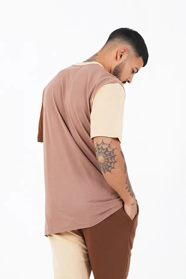 Sixth June Paris Tops Tricolored Logo Tshirt Beige Brown Multi 8211 Men Sixth June Paris Tops Tricolored Logo Tshirt Beige Brown Multi 8211 Men