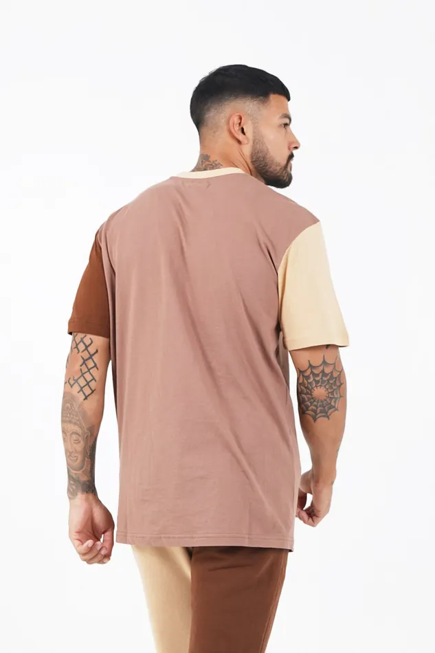 Sixth June Paris Tops Tricolored Logo Tshirt Beige Brown Multi 8211 Men Sixth June Paris Tops Tricolored Logo Tshirt Beige Brown Multi 8211 Men