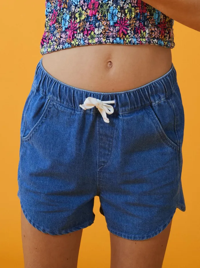 Skirts and Shorts Women Roxy Girl039s 416 Genial Moment Beach Shorts Medium Blue
