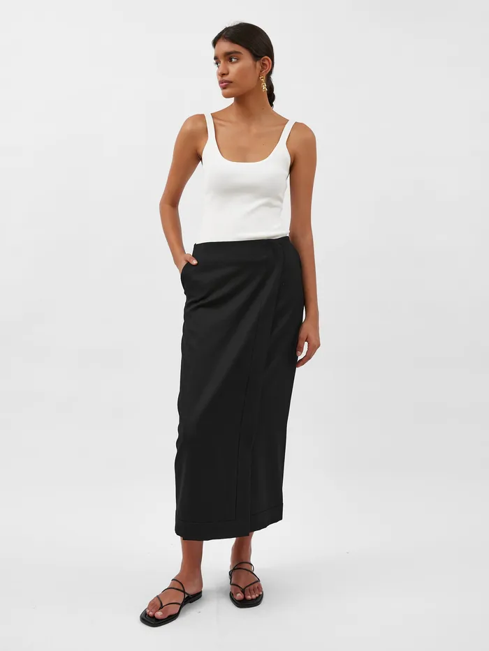 Skirts The UNDONE Women AEmery 8211 Joan Wrap Skirt in Black