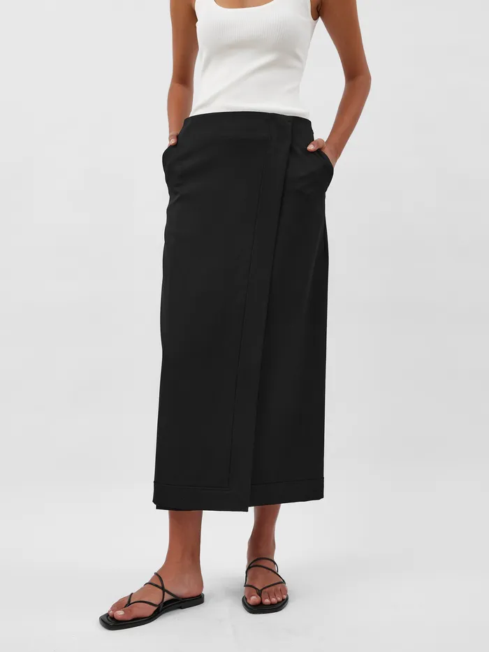 Skirts The UNDONE Women AEmery 8211 Joan Wrap Skirt in Black
