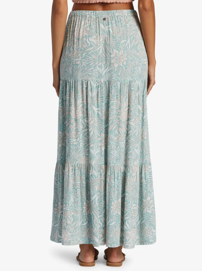 Skirts Women Roxy Bayside Ankle Length Skirt Blue Surf Planao Apparel