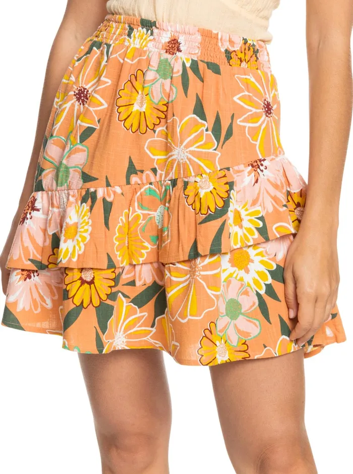 Skirts Women Roxy Cosmic Glow Again Skirt Toasted Nut Bloom Boogie