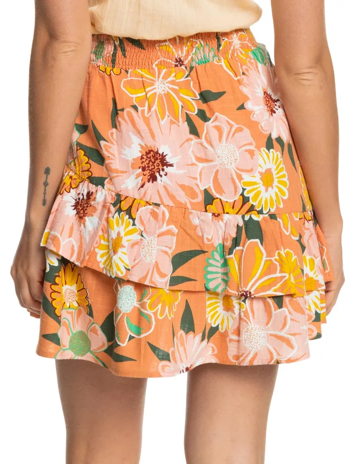 Skirts Women Roxy Cosmic Glow Again Skirt Toasted Nut Bloom Boogie