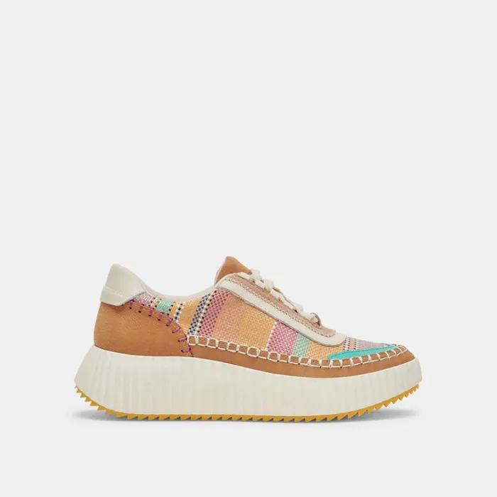 Sneakers Women Dolce Vita Dolen Sneakers Tan Multi Raffia
