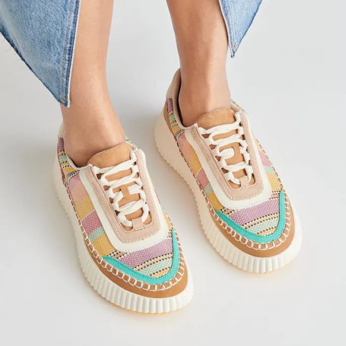 Sneakers Women Dolce Vita Dolen Sneakers Tan Multi Raffia