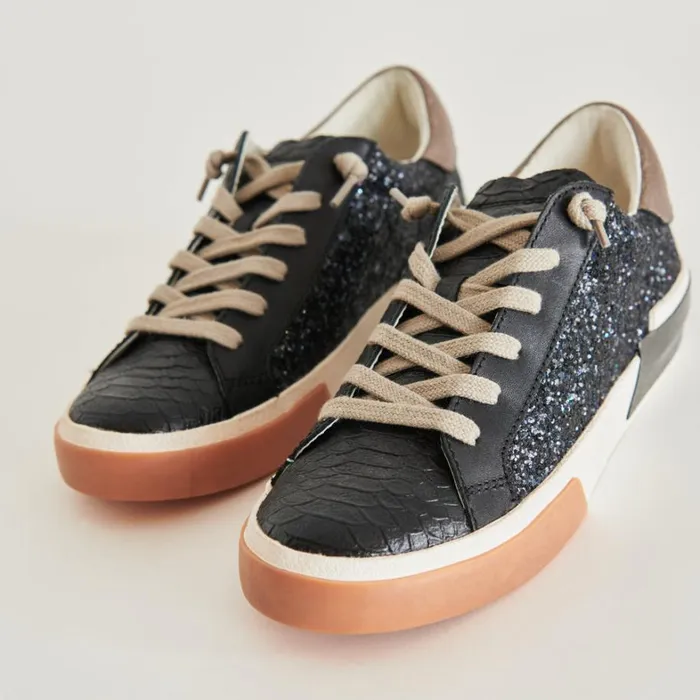 Sneakers Women Dolce Vita Zina Sneakers Black Shimmer Glitter