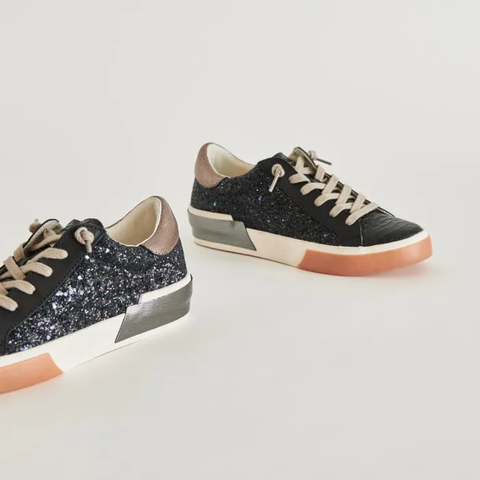 Sneakers Women Dolce Vita Zina Sneakers Black Shimmer Glitter