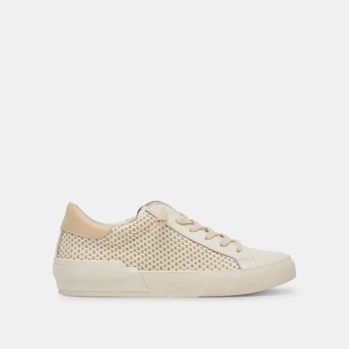 Sneakers Women Dolce Vita Zina Sneakers Tan Cream Raffia