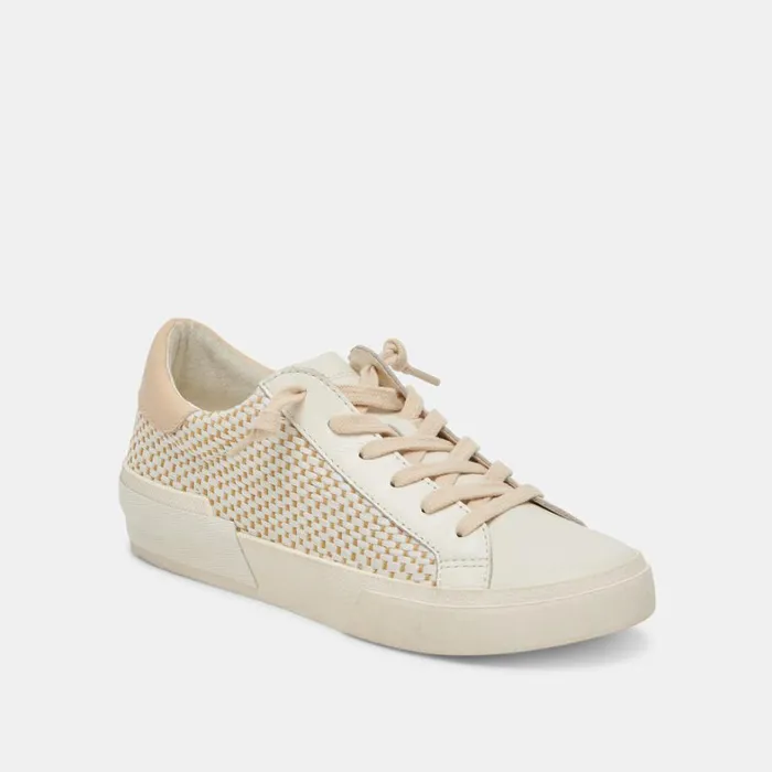 Sneakers Women Dolce Vita Zina Sneakers Tan Cream Raffia