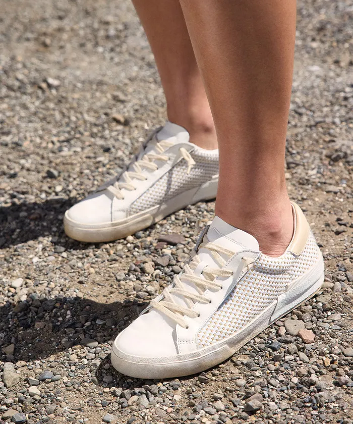 Sneakers Women Dolce Vita Zina Sneakers Tan Cream Raffia