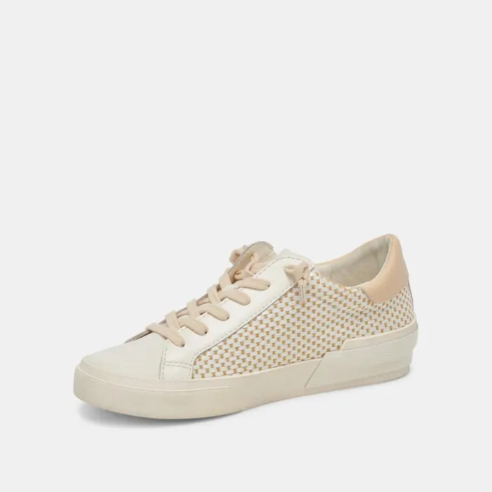 Sneakers Women Dolce Vita Zina Sneakers Tan Cream Raffia