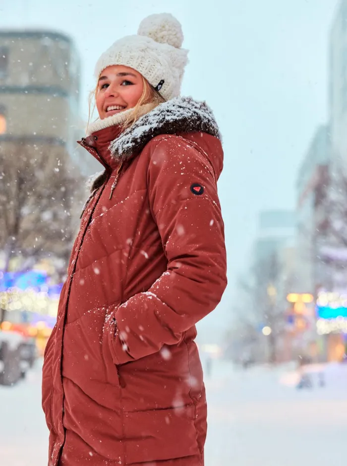 Snow Jackets Women Roxy Ellie Warmlink Winter Jacket With Heating Panel Smoked Paprika