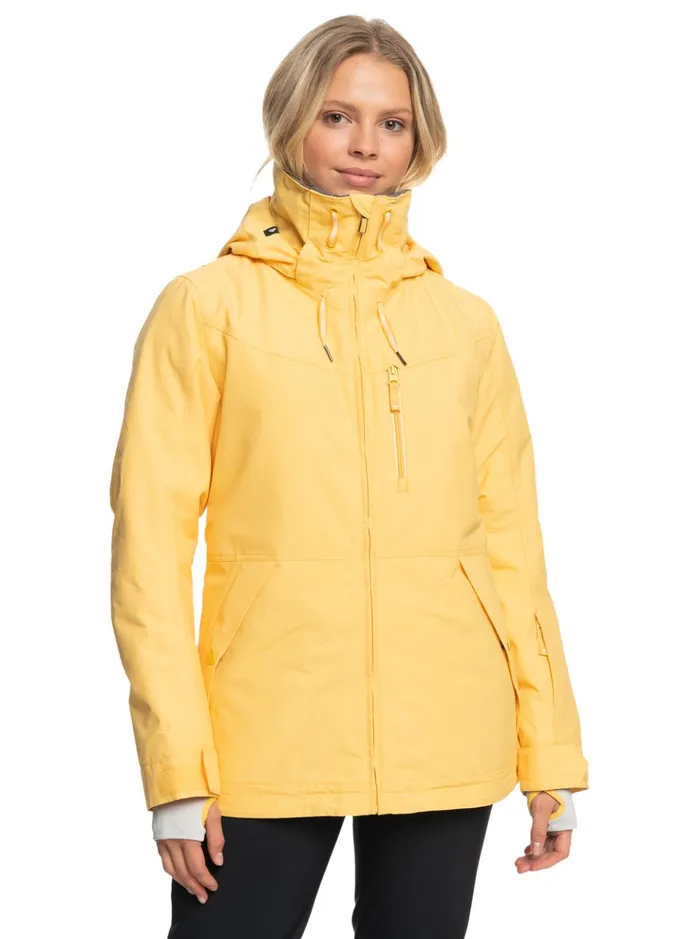 Snow Jackets Women Roxy Presence Parka Technical Snow Jacket Sunset Gold
