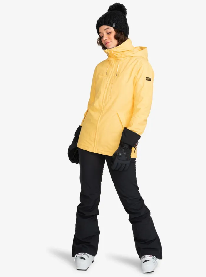 Snow Jackets Women Roxy Presence Parka Technical Snow Jacket Sunset Gold