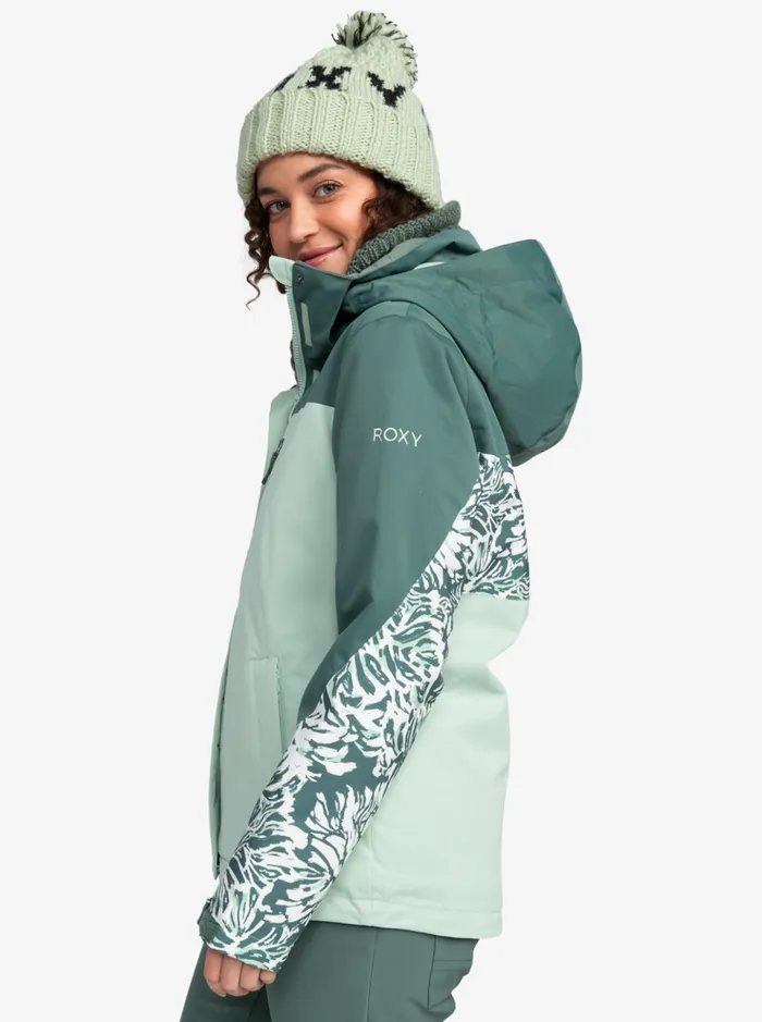 Snow Jackets Women Roxy Roxy Jetty Block Technical Snow Jacket Dark Forest Wild