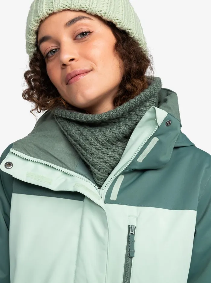 Snow Jackets Women Roxy Roxy Jetty Block Technical Snow Jacket Dark Forest Wild
