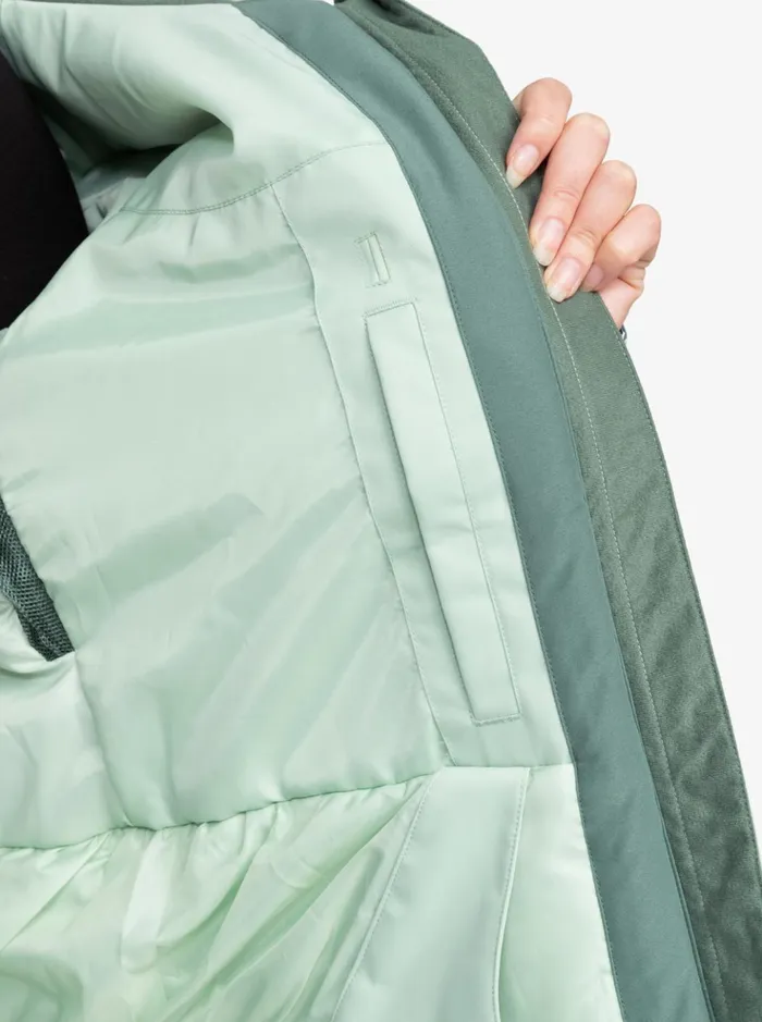 Snow Jackets Women Roxy Roxy Jetty Block Technical Snow Jacket Dark Forest Wild