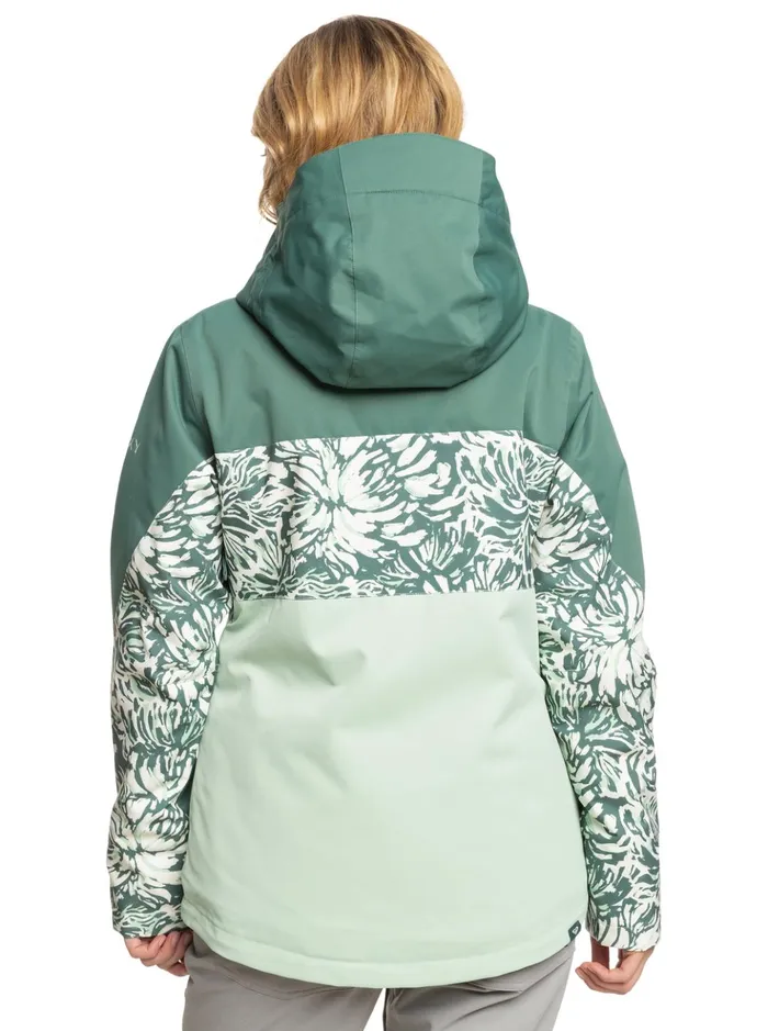 Snow Jackets Women Roxy Roxy Jetty Block Technical Snow Jacket Dark Forest Wild