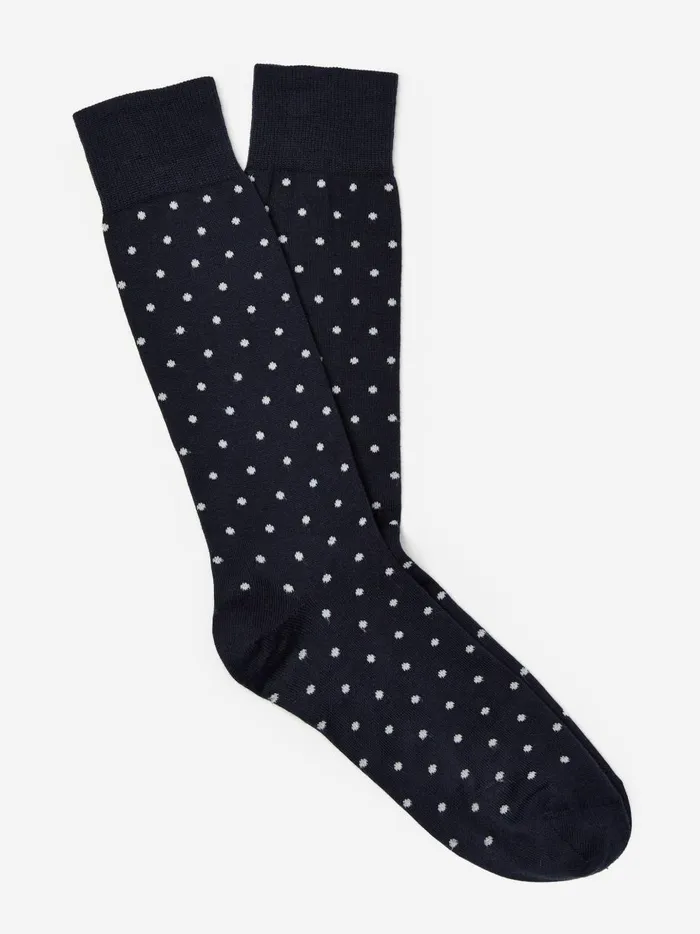 Socks In Polka Dots Navyoff White Men JMcLaughlin Socks