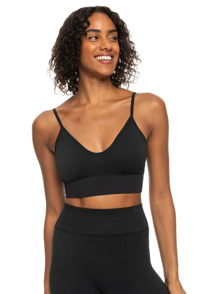 Sports Bras Women Roxy Chill Out Seamless Sports Bra Anthracite
