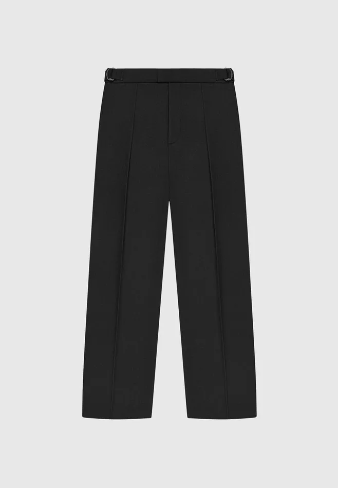 Suits Men Manire De Voir Relaxed Fit Textured Pleated Tailored Trousers Black