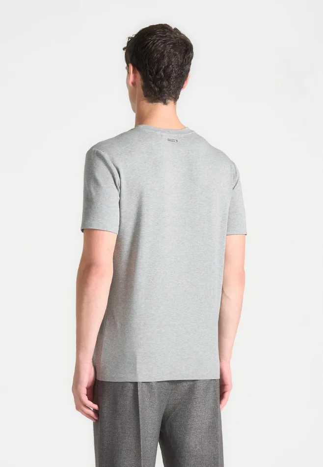 TShirts Men Manire De Voir ternel Regular Fit Cotton TShirt With Pintuck Grey