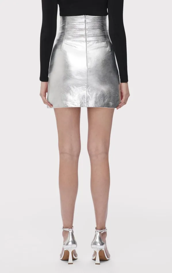 THE CLARA SKIRT Silver Foil Women HERV LEGR Bottoms THE CLARA SKIRT Silver Foil Women HERV LEGR Bottoms