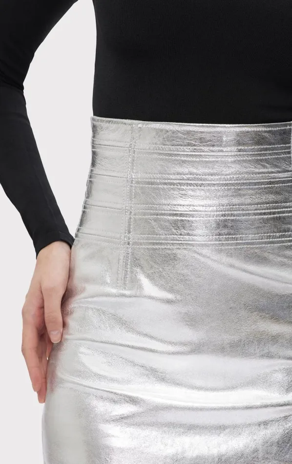 THE CLARA SKIRT Silver Foil Women HERV LEGR Bottoms THE CLARA SKIRT Silver Foil Women HERV LEGR Bottoms