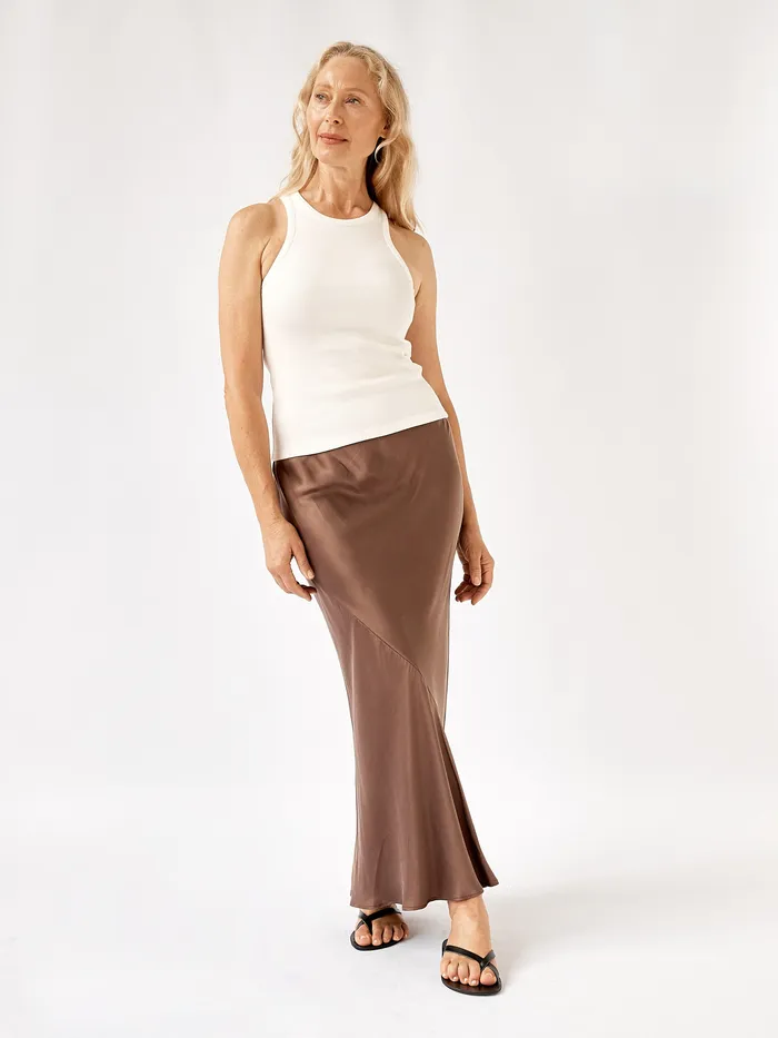 Tops The UNDONE Women Esse Studios 8211 High Neck Rib Tank Top in Ivory
