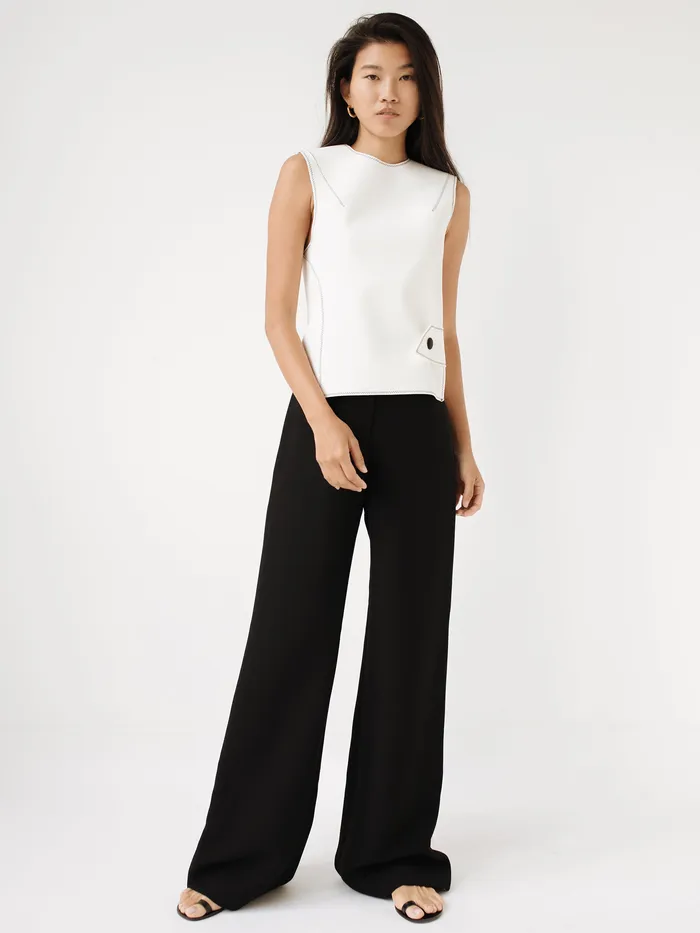 Tops Thomas Puttick 8211 Cross Back Bonded Top in White The UNDONE Women