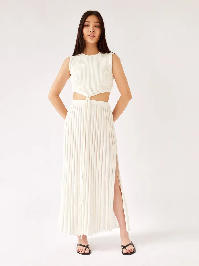 Tops Women The UNDONE Christopher Esber 8211 Sleeveless Knit Tie Crop in White