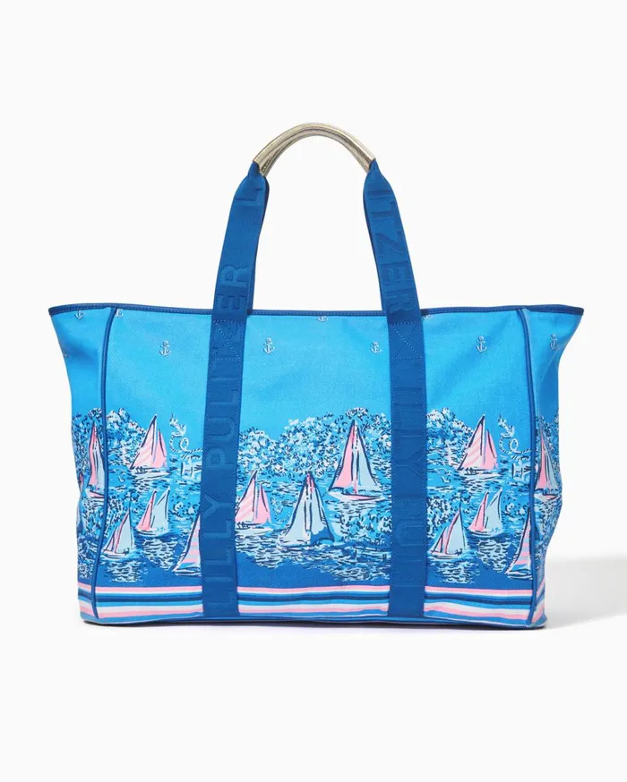 Trystin Oversized Canvas Tote Lunar Blue A Lil Nauti Engineered Tote Women Lilly Pulitzer Bags Trystin Oversized Canvas Tote Lunar Blue A Lil Nauti Engineered Tote Women Lilly Pulitzer Bags