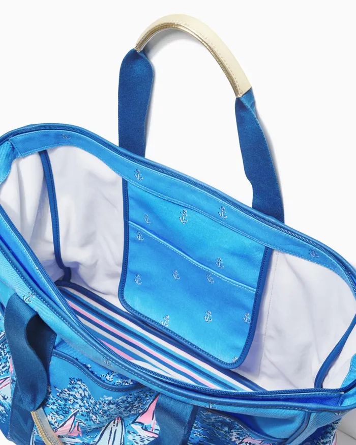 Trystin Oversized Canvas Tote Lunar Blue A Lil Nauti Engineered Tote Women Lilly Pulitzer Bags Trystin Oversized Canvas Tote Lunar Blue A Lil Nauti Engineered Tote Women Lilly Pulitzer Bags
