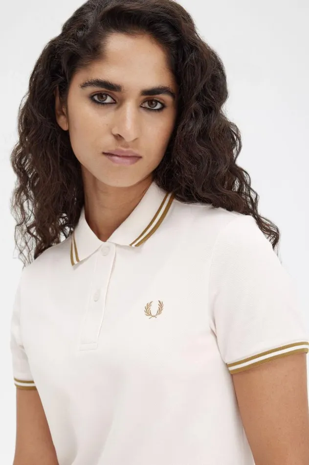 Twin Tipped Fred Perry Shirt Dress Silky Peach Women Fred Perry Dresses