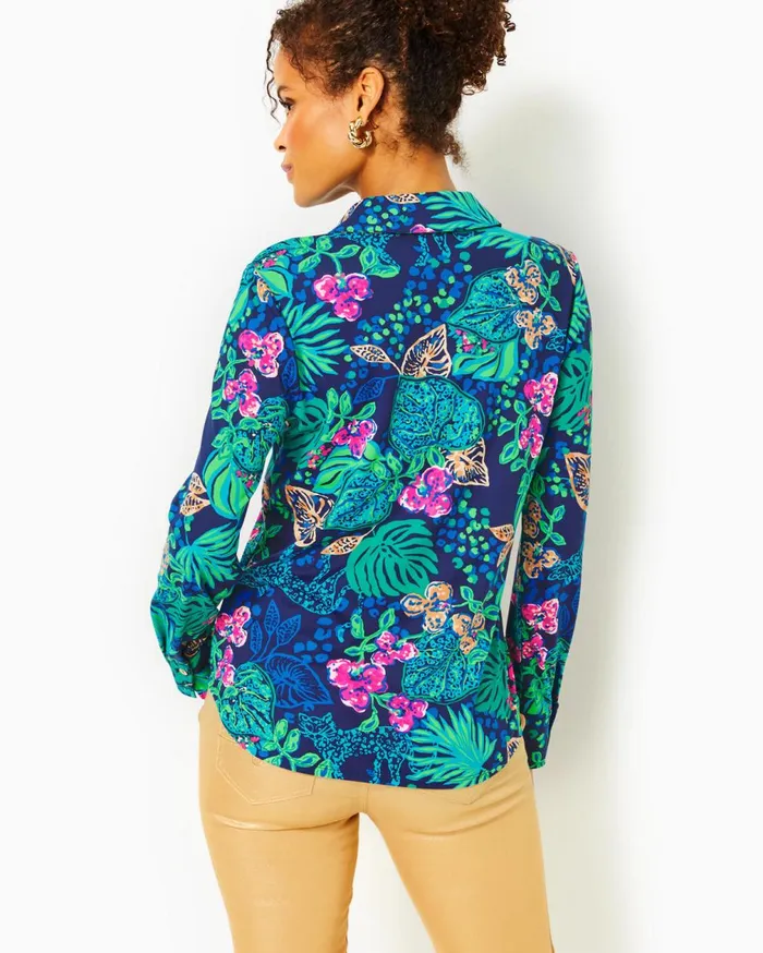 UPF 50 ChillyLilly Marlena Button Down Top Multi Spring In Your Step Women Lilly Pulitzer Tops UPF 50 ChillyLilly Marlena Button Down Top Multi Spring In Your Step Women Lilly Pulitzer Tops