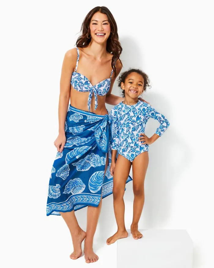 UPF 50 Girls Bobby Rashguard Swim Set Resort White Shell Collector Girls Lilly Pulitzer Girls Swim UPF 50 Girls Bobby Rashguard Swim Set Resort White Shell Collector Girls Lilly Pulitzer Girls Swim