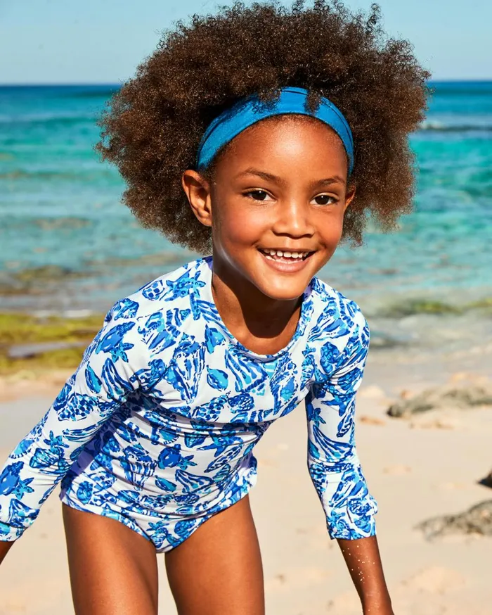 UPF 50 Girls Bobby Rashguard Swim Set Resort White Shell Collector Girls Lilly Pulitzer Girls Swim UPF 50 Girls Bobby Rashguard Swim Set Resort White Shell Collector Girls Lilly Pulitzer Girls Swim