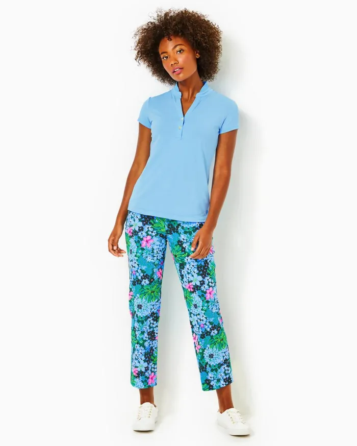 UPF 50 Luxletic Frida Polo Bon Bon Blue Women Lilly Pulitzer Tops UPF 50 Luxletic Frida Polo Bon Bon Blue Women Lilly Pulitzer Tops