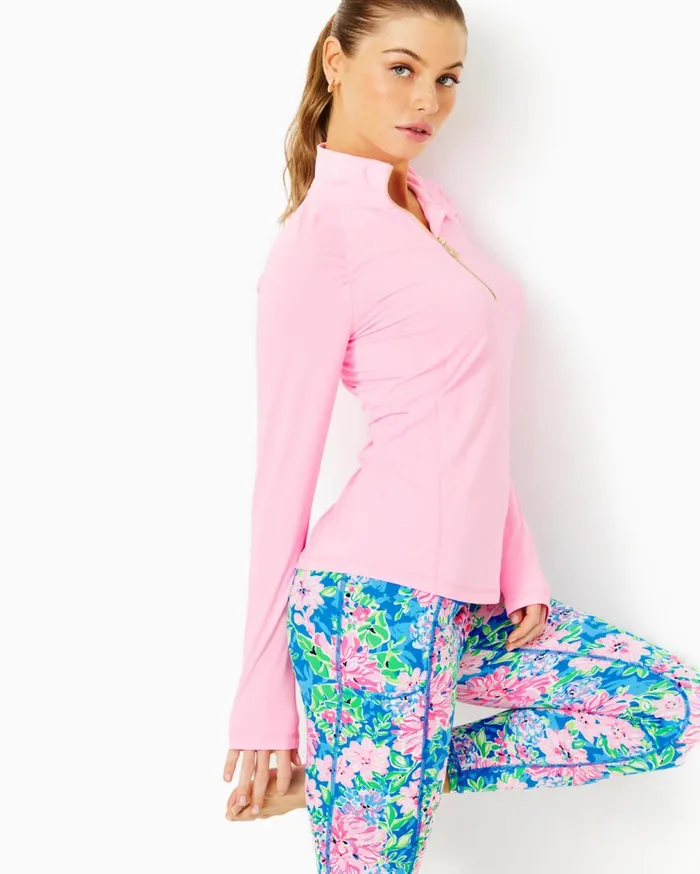 UPF 50 Luxletic Justine Pullover Conch Shell Pink Women Lilly Pulitzer Tops UPF 50 Luxletic Justine Pullover Conch Shell Pink Women Lilly Pulitzer Tops