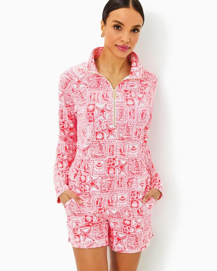 UPF 50 Skipper Popover Multi Grove Garden Women Lilly Pulitzer Tops UPF 50 Skipper Popover Multi Grove Garden Women Lilly Pulitzer Tops