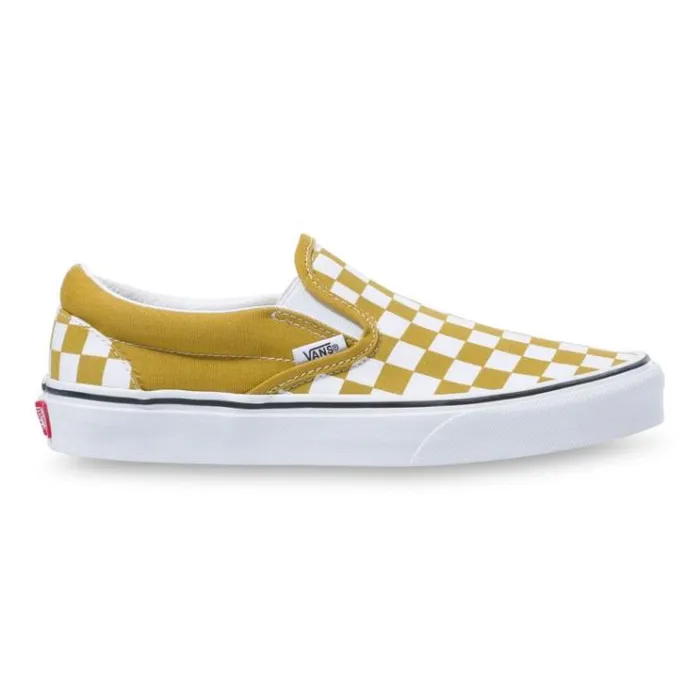 Vans Checkerboard Classic SlipOn Olive OilTrue White MensWomens Classics Shoes Vans Checkerboard Classic SlipOn Olive OilTrue White MensWomens Classics Shoes