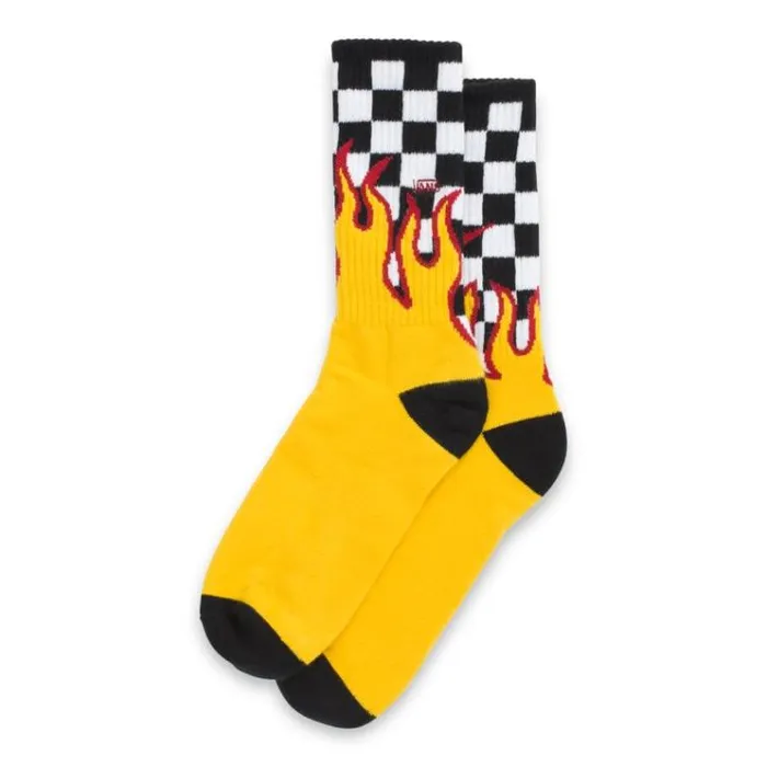 Vans Flame Check Crew Sock BlackWhite CheckFlame Mens Socks Vans Flame Check Crew Sock BlackWhite CheckFlame Mens Socks