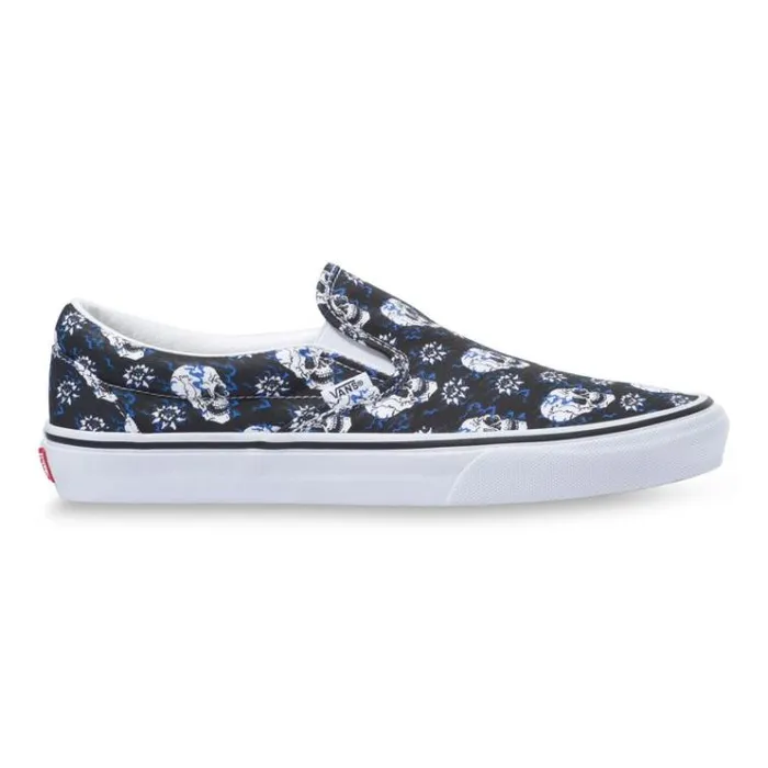Vans Flash Skulls Classic SlipOn BlackTrue White MensWomens Classics Shoes Vans Flash Skulls Classic SlipOn BlackTrue White MensWomens Classics Shoes