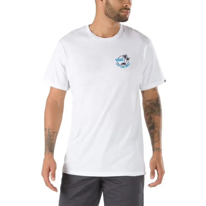 Vans Mini Dual Palm TShirt WhiteBlue Jewel Mens TShirts and Tanks Vans Mini Dual Palm TShirt WhiteBlue Jewel Mens TShirts and Tanks