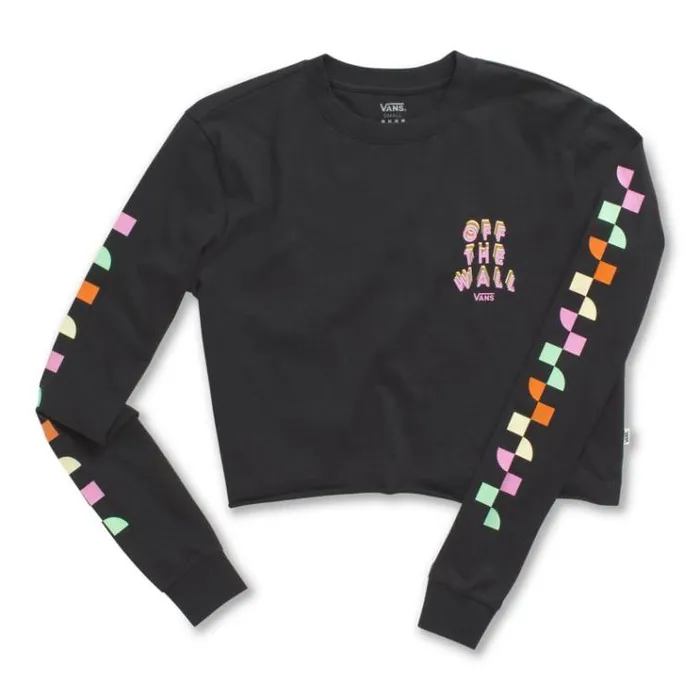 Vans Reign Marker Crop Long Sleeve Boyfriend Tee Black Womens TShirts and Tanks Vans Reign Marker Crop Long Sleeve Boyfriend Tee Black Womens TShirts and Tanks