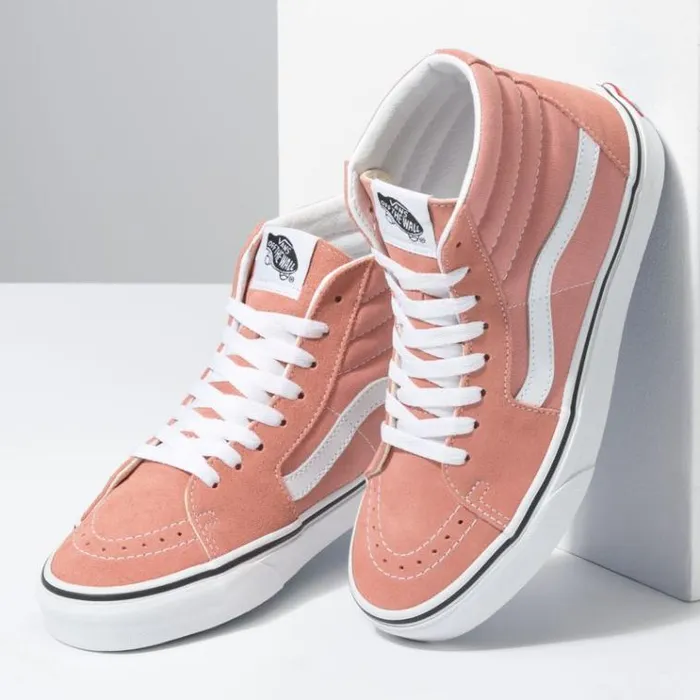 Vans Sk8Hi Rose DawnTrue White MensWomens Classics Shoes Vans Sk8Hi Rose DawnTrue White MensWomens Classics Shoes
