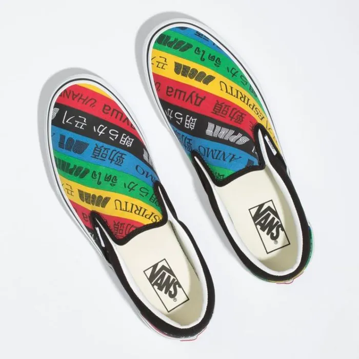 Vans Spirit SlipOn MultiTrue White Mens Classics Shoes Vans Spirit SlipOn MultiTrue White Mens Classics Shoes
