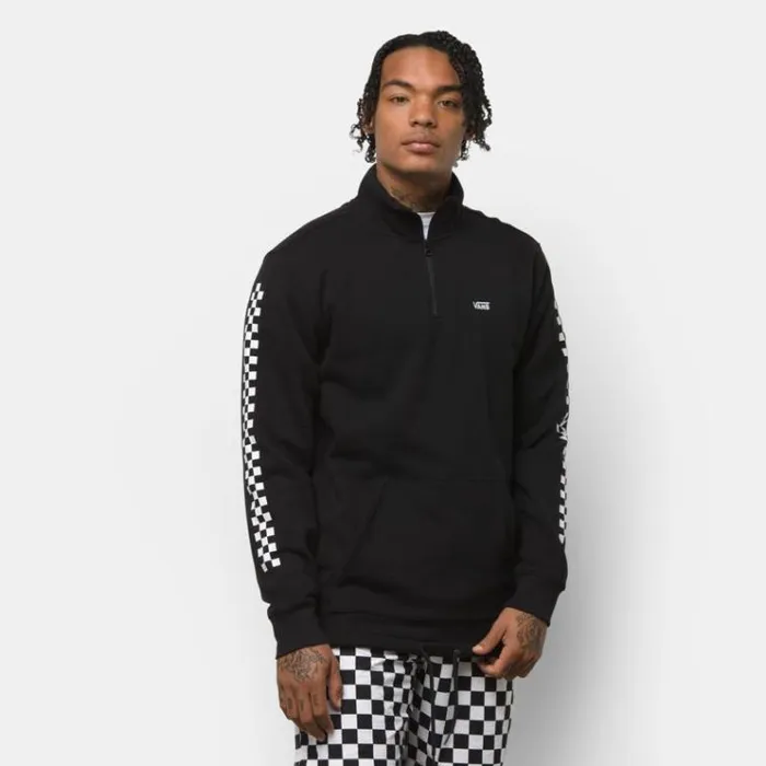 Vans Versa Quarter Zip Pullover BlackCheckerboard Mens Hoodies and Jackets Vans Versa Quarter Zip Pullover BlackCheckerboard Mens Hoodies and Jackets
